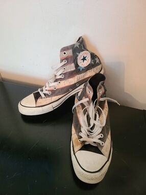 Converse All Star High Top American Flag Graffiti Sneakers
